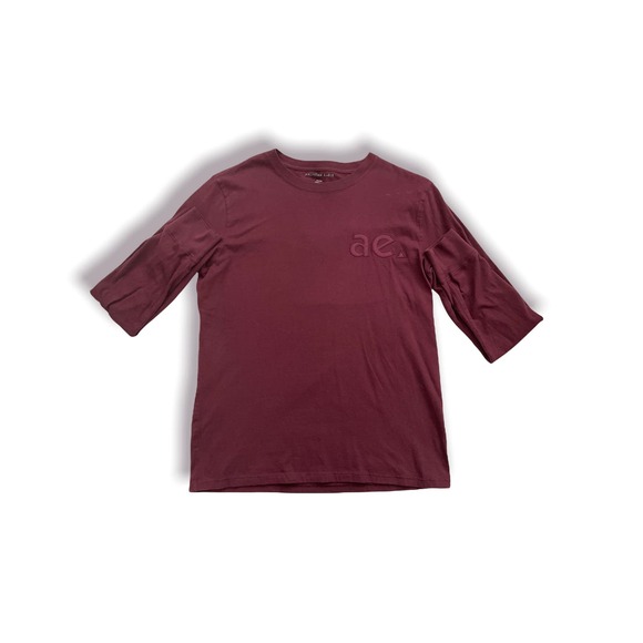 Men's Burgundy Medium American Eagle Long-Sleeve Shirt - Picture 1 of 2